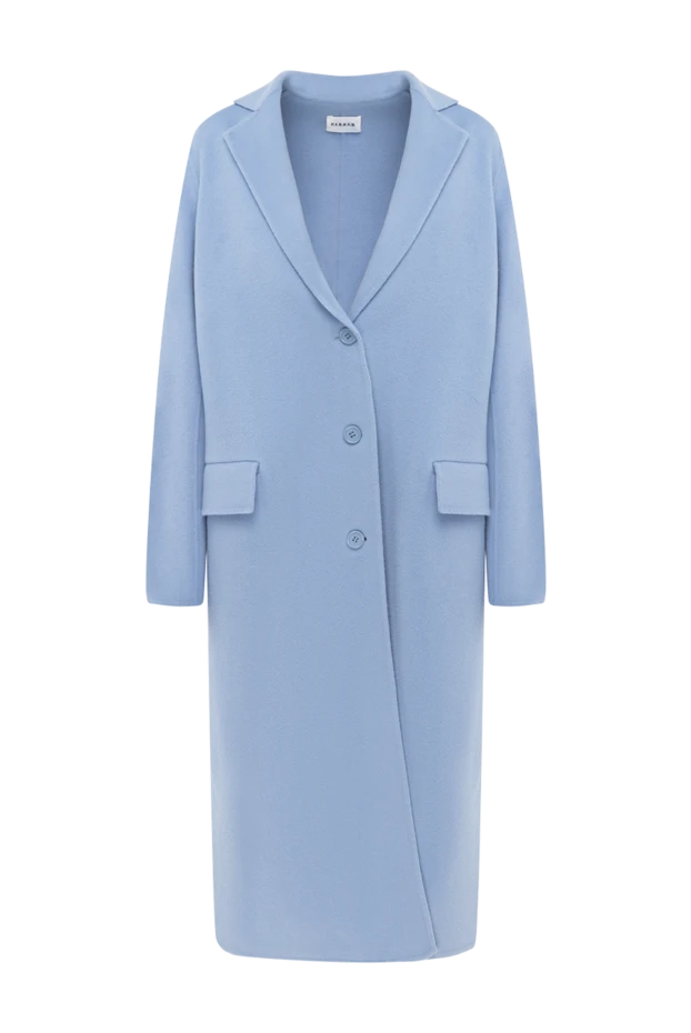 P.A.R.O.S.H. woman women's blue wool and cashmere coat купить с ценами и фото 176730 - photo 1