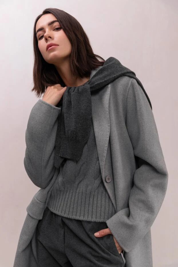 P.A.R.O.S.H. пальто из шерсти и кашемира женское сере 176732 - фото 2