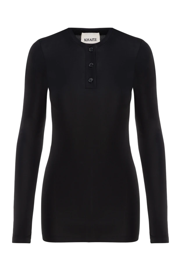 Khaite woman polo with long sleeves in viscose, black купить с ценами и фото 176773 - photo 1