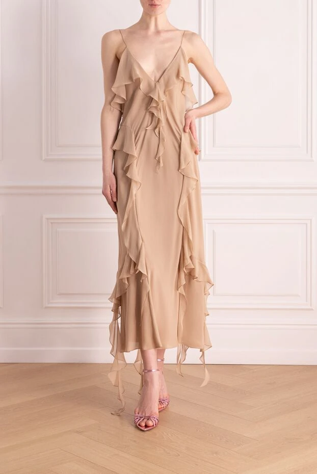 Khaite woman beige silk dress купить с ценами и фото 176783 - photo 2