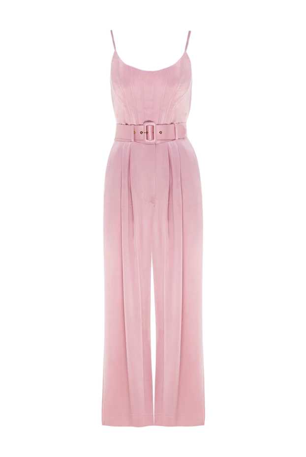 Әйелдердің қызғылт жібек костюмі, шалбары бар - фото 1