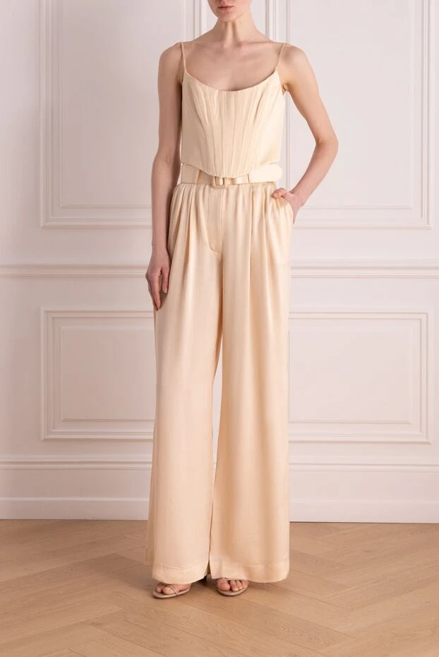 Zimmermann костюм со штанами женский бежевый из шелка 176811 - фото 2