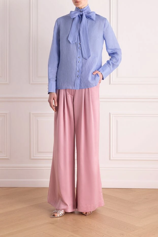 Zimmermann блуза из хлопка женская голубая 176812 - фото 2