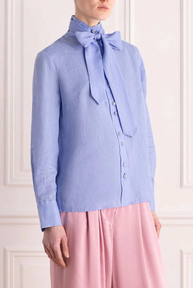Zimmermann блуза из хлопка женская голубая 176812 - фото 3