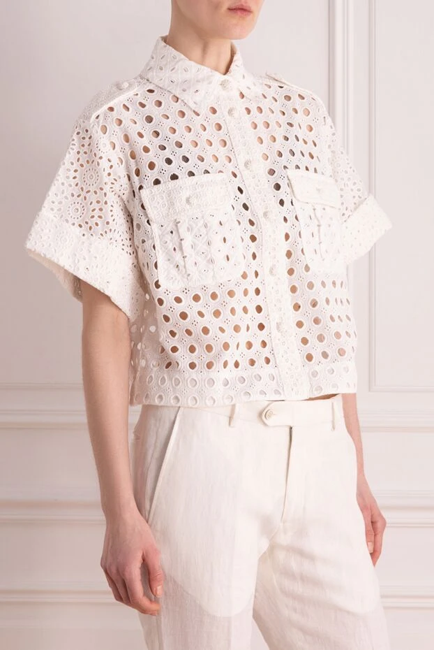 Zimmermann блуза из хлопка женская белая 176817 - фото 3