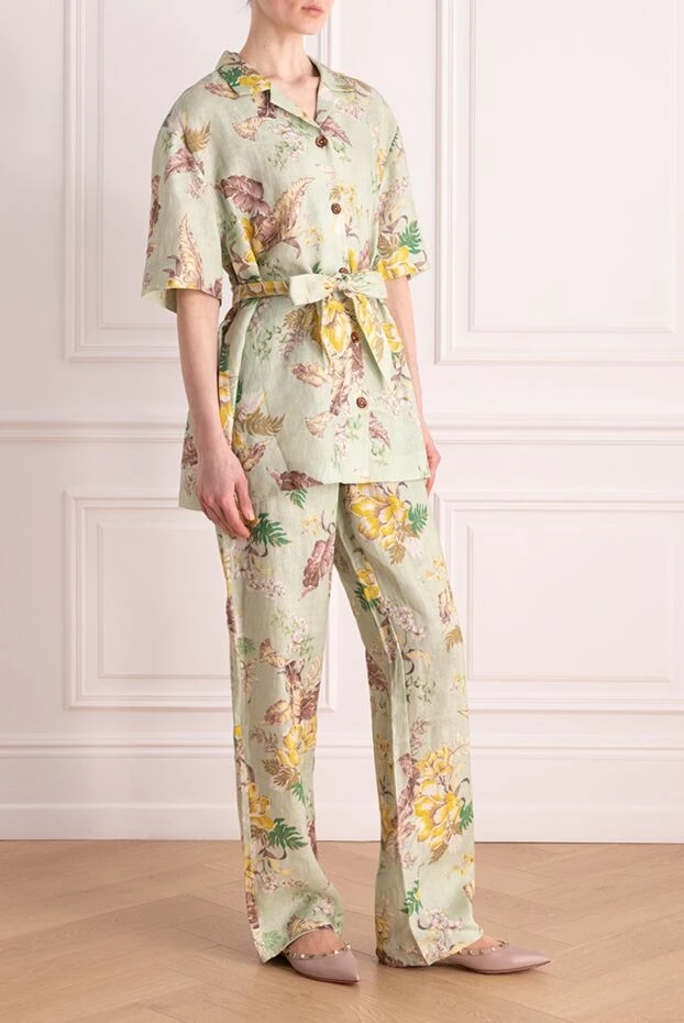 Zimmermann костюм со штанами женский зеленый из льна 176818 - фото 3