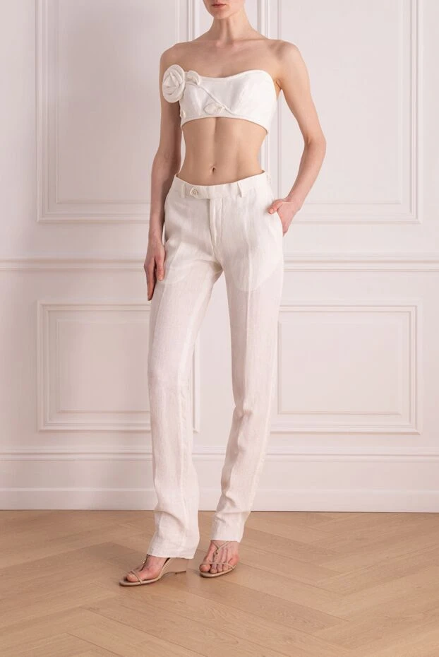 Zimmermann топ женский белый из льна 176819 - фото 3