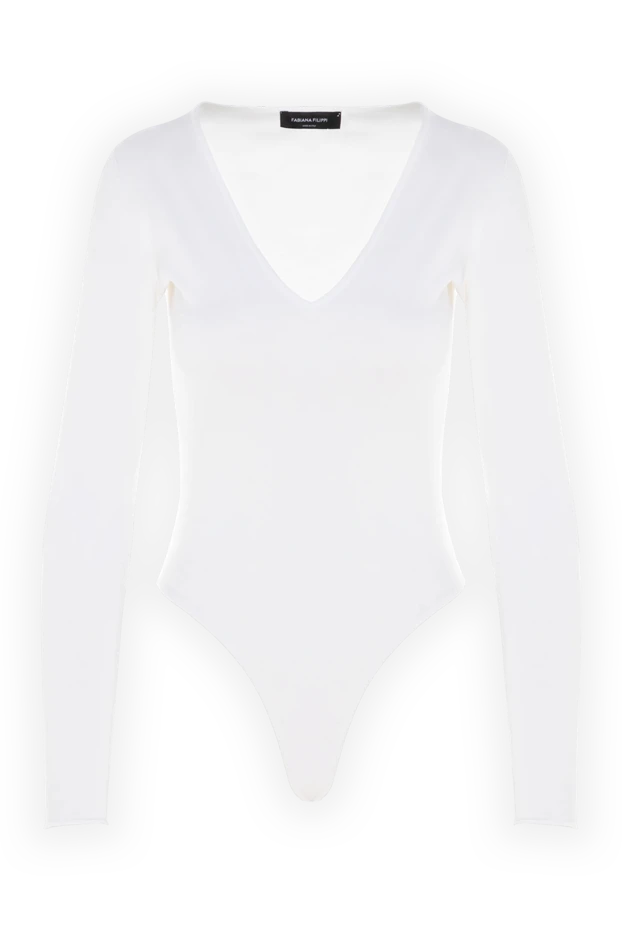 Fabiana Filippi woman women's white viscose and polyester bodysuit купить с ценами и фото 176866 - photo 1