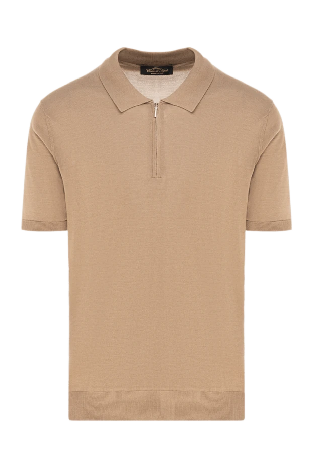 Cesare di Napoli man men's beige silk polo купить с ценами и фото 176881 - photo 1