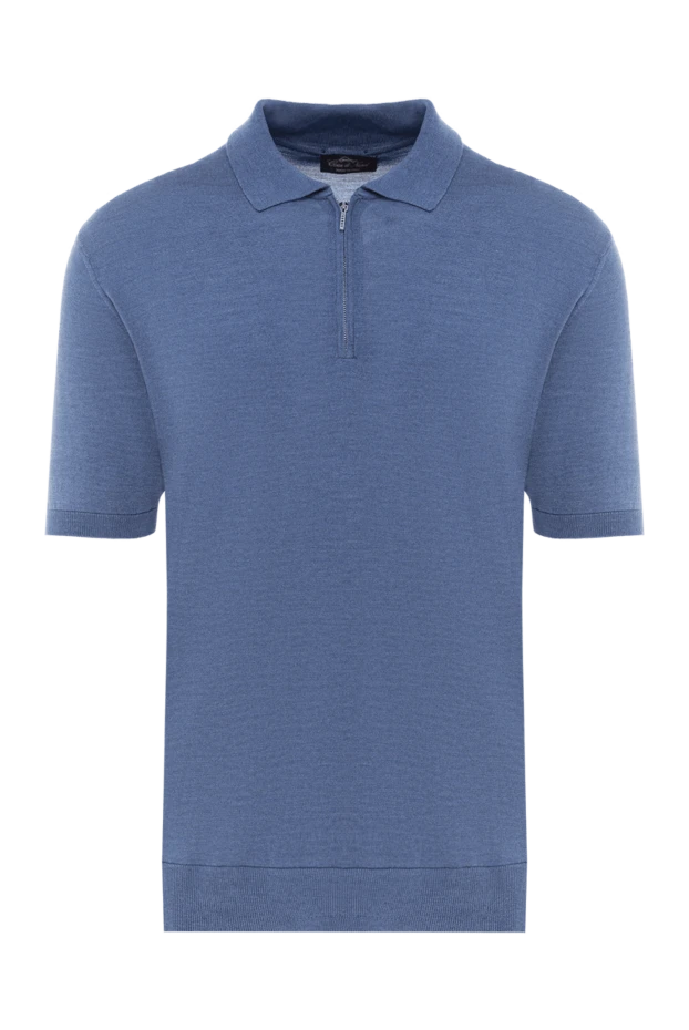 Cesare di Napoli man men's blue silk polo купить с ценами и фото 176883 - photo 1