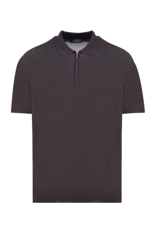 Cesare di Napoli man men's brown silk polo купить с ценами и фото 176884 - photo 1