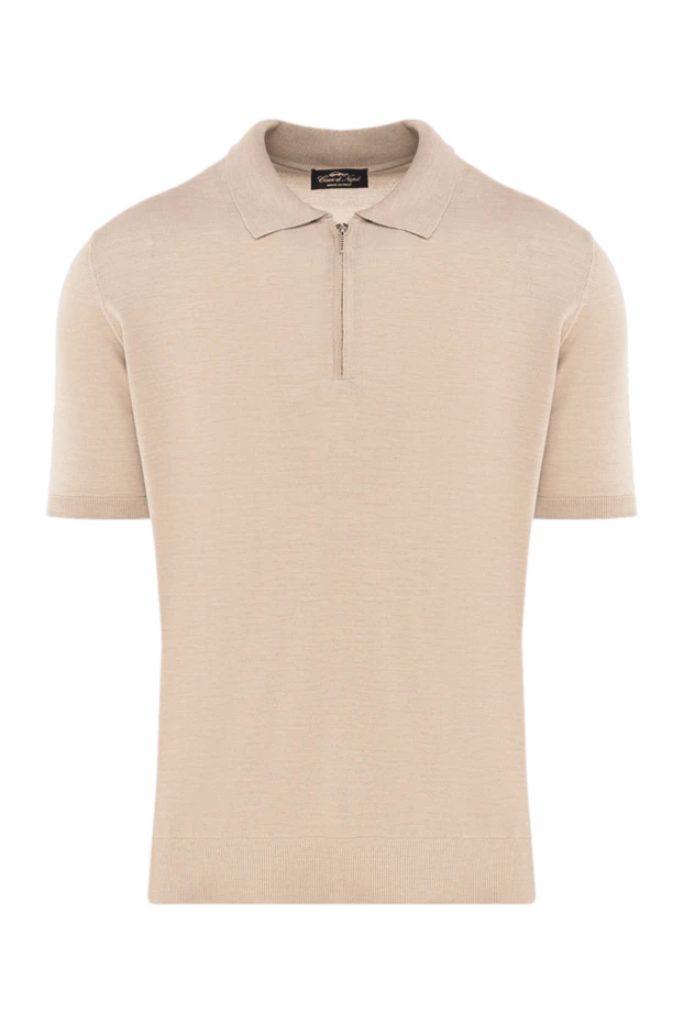 Cesare di Napoli man men's beige silk polo купить с ценами и фото 176885 - photo 1