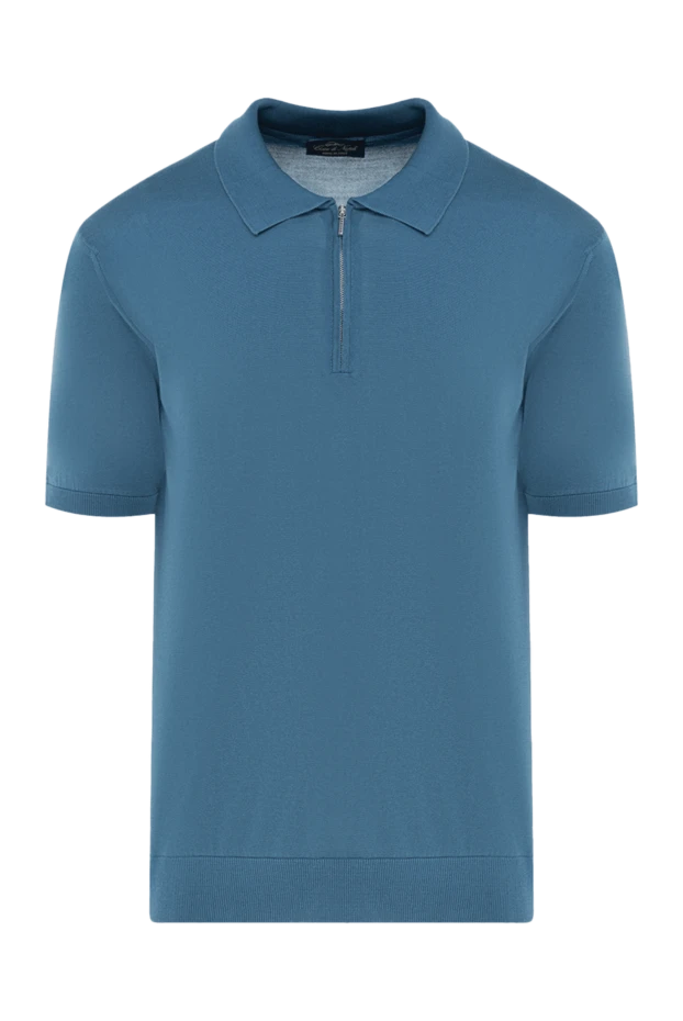 Cesare di Napoli man men's blue silk polo купить с ценами и фото 176889 - photo 1