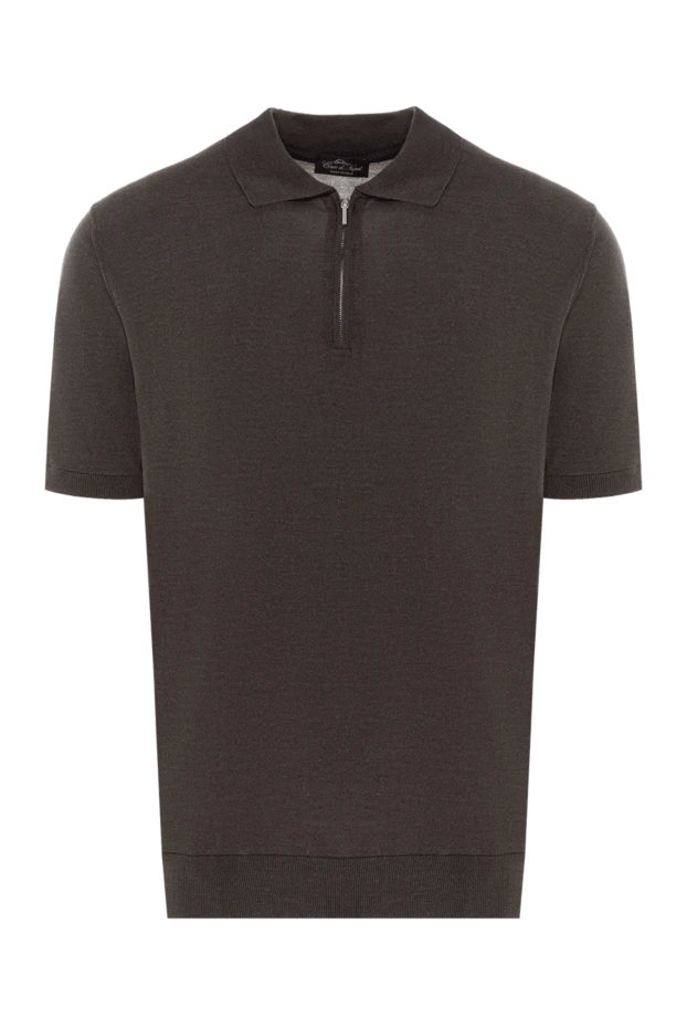 Cesare di Napoli man men's brown silk polo купить с ценами и фото 176891 - photo 1