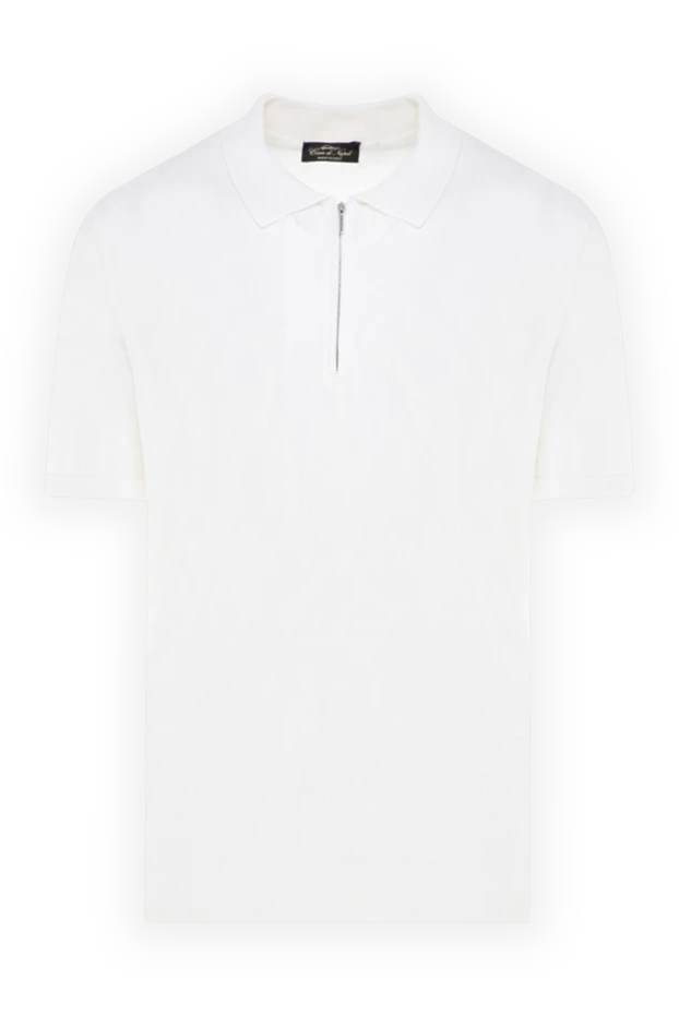 Cesare di Napoli man men's white silk polo купить с ценами и фото 176892 - photo 1