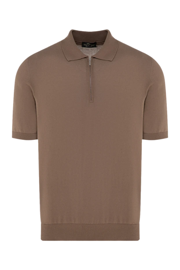 Cesare di Napoli man men's brown cotton polo купить с ценами и фото 176895 - photo 1