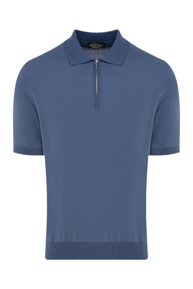 Cesare di Napoli man men's blue cotton polo купить с ценами и фото 176896 - photo 1