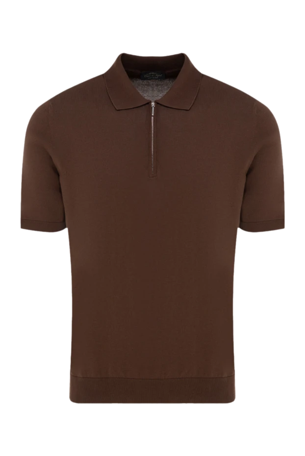 Cesare di Napoli man men's brown cotton polo купить с ценами и фото 176897 - photo 1