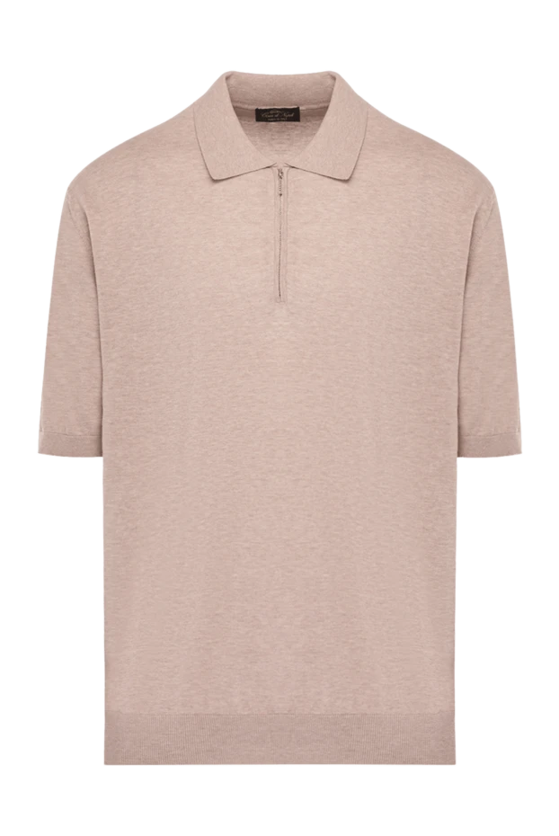 Cesare di Napoli man cotton polo for men, beige купить с ценами и фото 176898 - photo 1