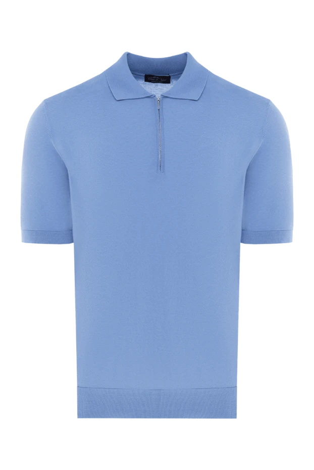 Cesare di Napoli man men's blue cotton polo купить с ценами и фото 176899 - photo 1