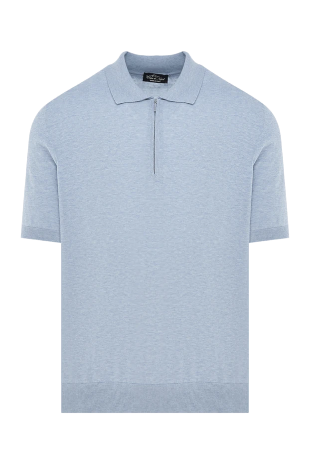 Cesare di Napoli man men's blue cotton polo купить с ценами и фото 176900 - photo 1