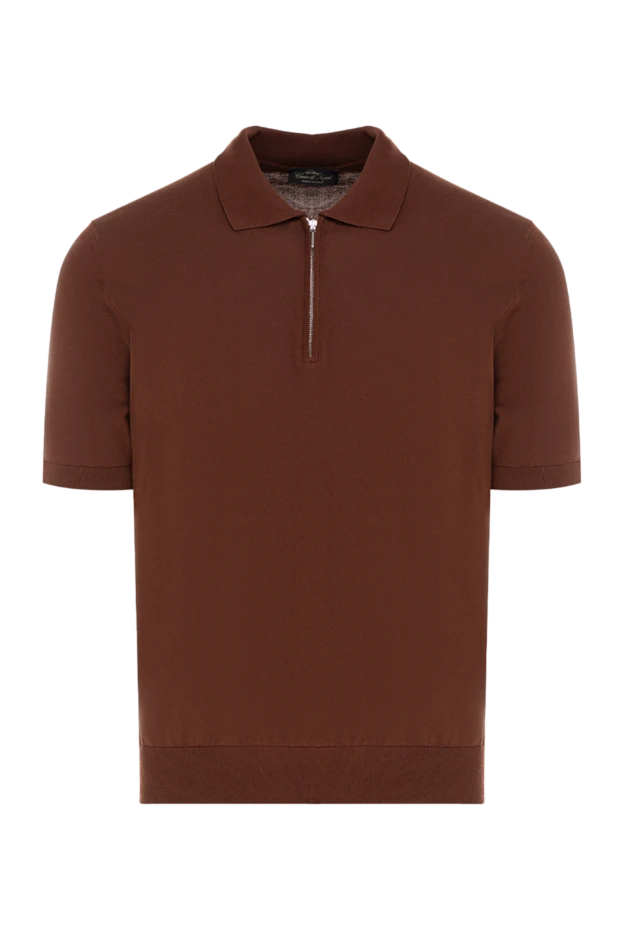 Cesare di Napoli man men's brown cotton polo купить с ценами и фото 176903 - photo 1