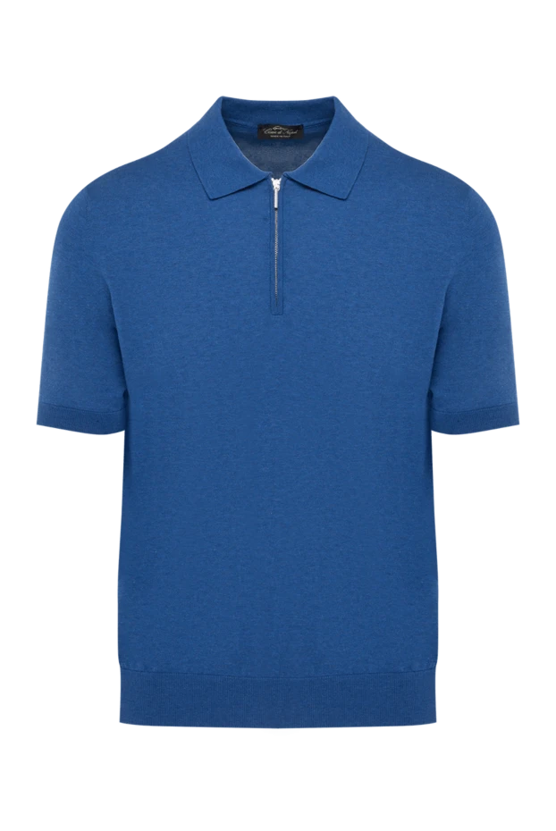 Cesare di Napoli man men's blue cotton polo купить с ценами и фото 176907 - photo 1