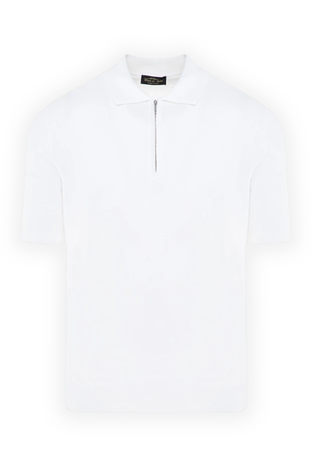 Cesare di Napoli man men's white cotton polo купить с ценами и фото 176908 - photo 1