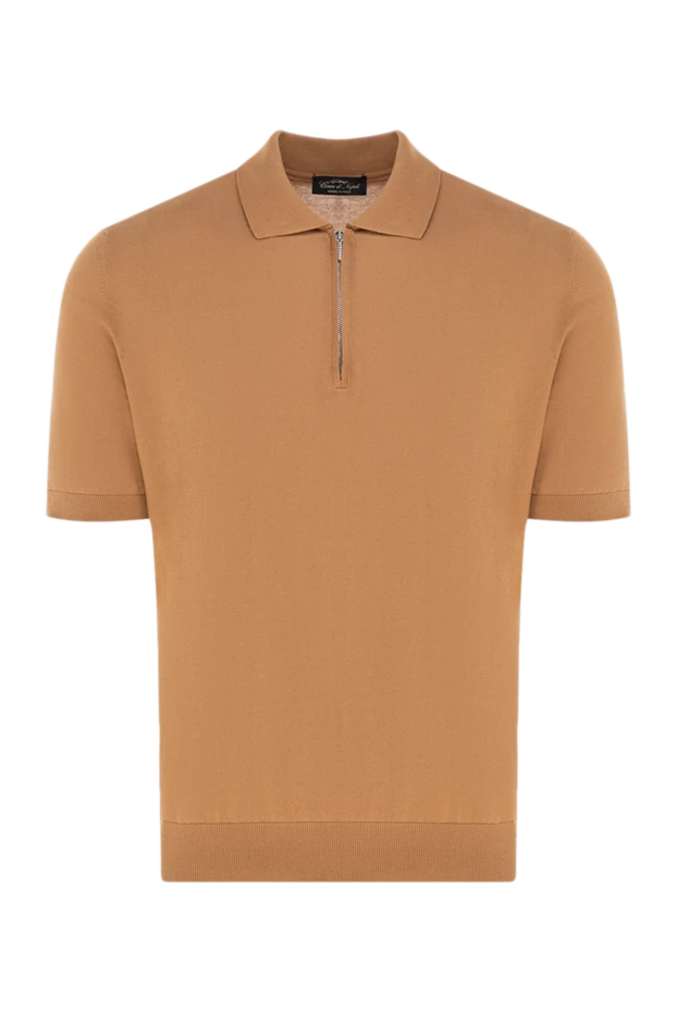 Cesare di Napoli man men's brown cotton polo купить с ценами и фото 176909 - photo 1