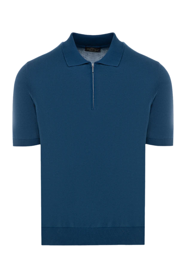 Cesare di Napoli man men's blue cotton polo купить с ценами и фото 176910 - photo 1