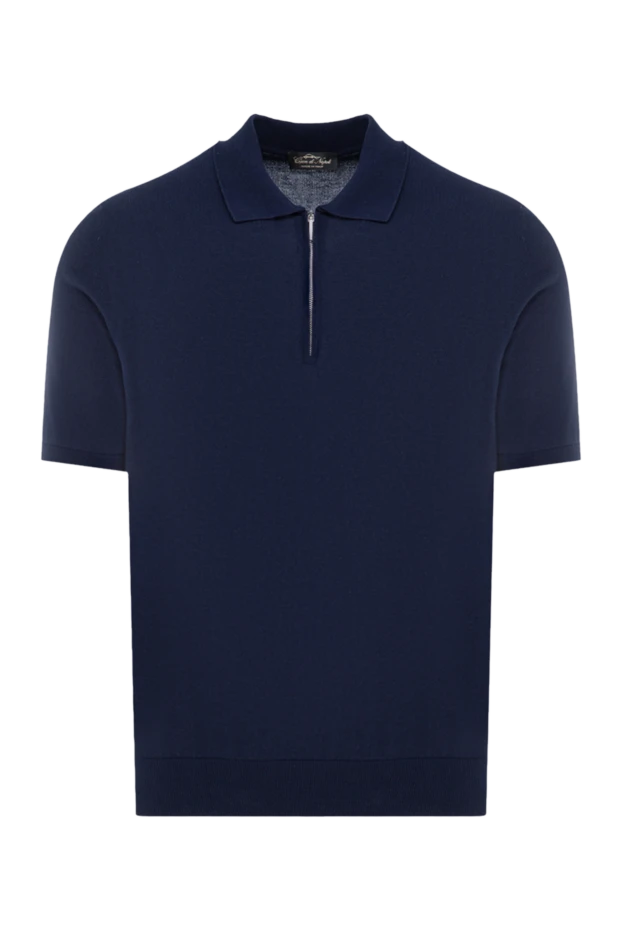 Cesare di Napoli man men's blue cotton polo купить с ценами и фото 176911 - photo 1