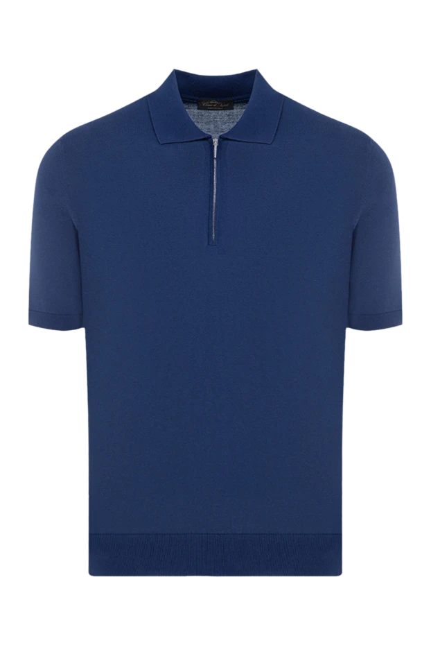 Cesare di Napoli man men's blue cotton polo купить с ценами и фото 176912 - photo 1