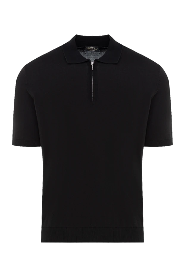 Cesare di Napoli man men's black cotton polo купить с ценами и фото 176913 - photo 1