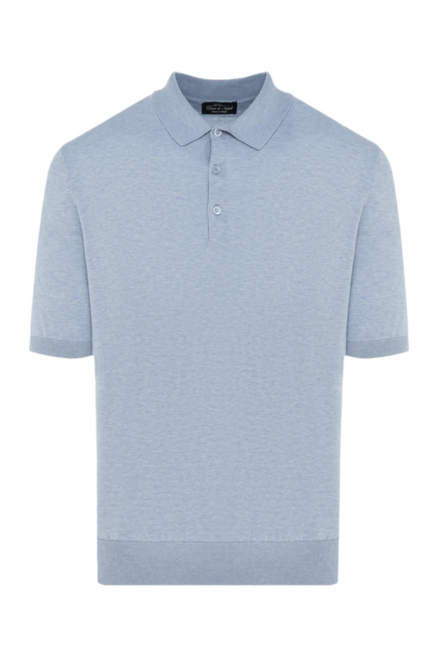 Cesare di Napoli man men's blue cotton polo купить с ценами и фото 176914 - photo 1