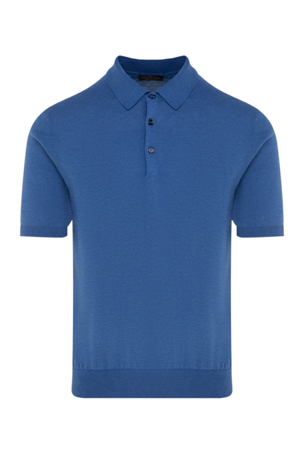 Cesare di Napoli man men's blue cotton polo купить с ценами и фото 176915 - photo 1