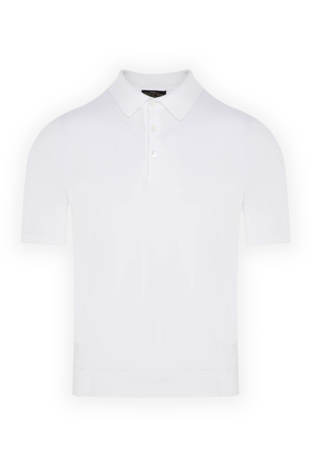 Cesare di Napoli man men's white cotton polo купить с ценами и фото 176916 - photo 1