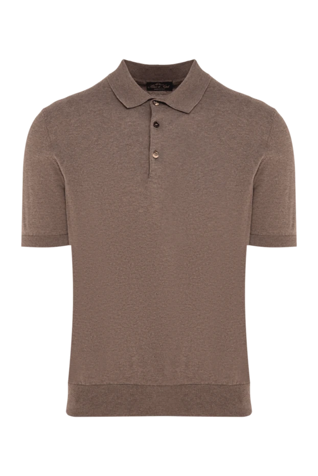 Cesare di Napoli man men's brown cotton polo купить с ценами и фото 176917 - photo 1