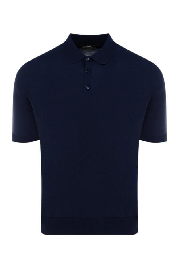 Cesare di Napoli man men's blue cotton polo купить с ценами и фото 176918 - photo 1