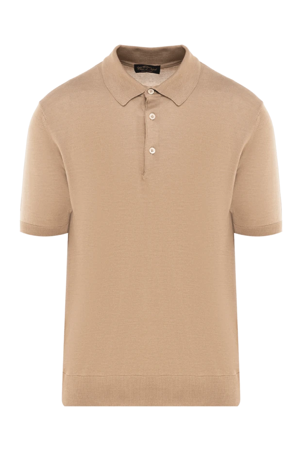 Cesare di Napoli man men's beige silk polo купить с ценами и фото 176919 - photo 1