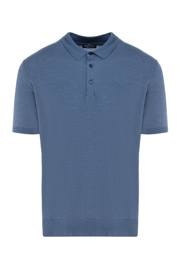 Cesare di Napoli man men's blue silk polo купить с ценами и фото 176921 - photo 1