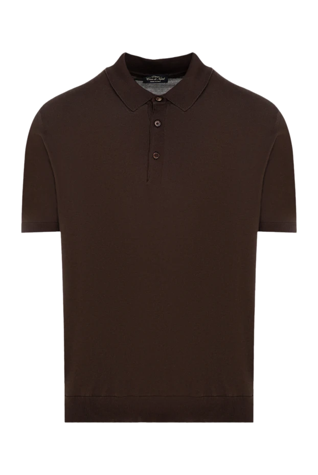 Cesare di Napoli man men's brown silk polo купить с ценами и фото 176923 - photo 1