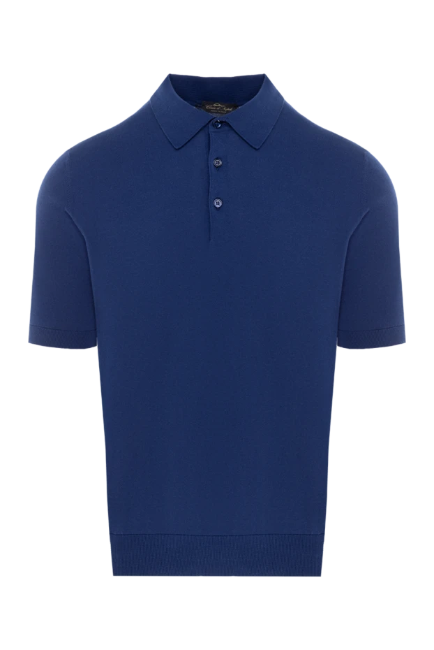 Cesare di Napoli man men's blue cotton polo купить с ценами и фото 176926 - photo 1