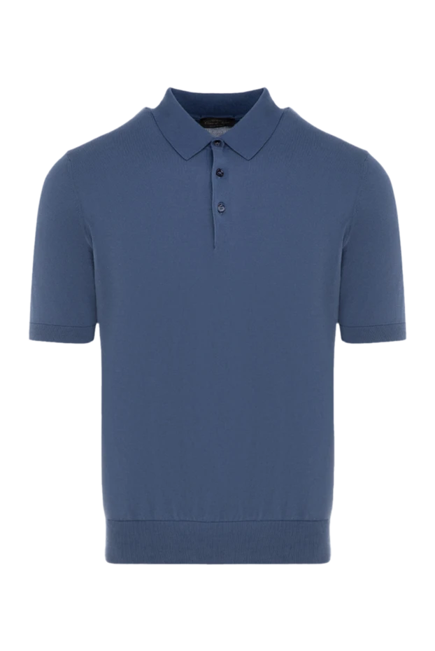 Cesare di Napoli man men's blue cotton polo купить с ценами и фото 176927 - photo 1