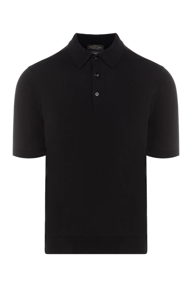 Cesare di Napoli man men's black cotton polo купить с ценами и фото 176928 - photo 1