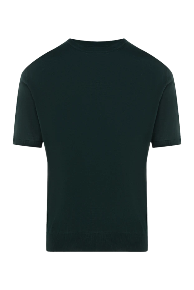 Cesare di Napoli man men's short sleeve silk jumper green купить с ценами и фото 176929 - photo 1