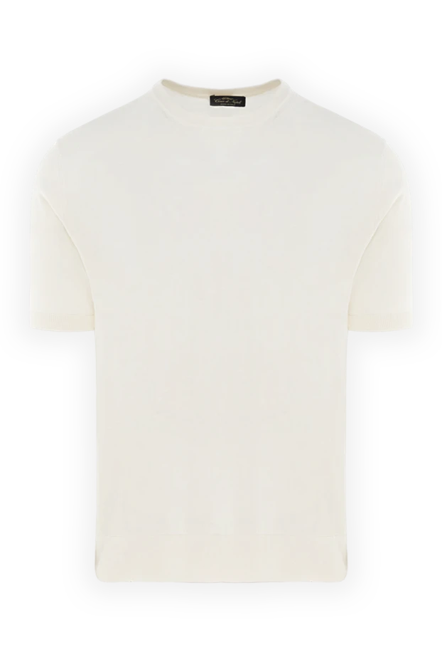 Cesare di Napoli man short sleeve silk jumper for men, white купить с ценами и фото 176944 - photo 1