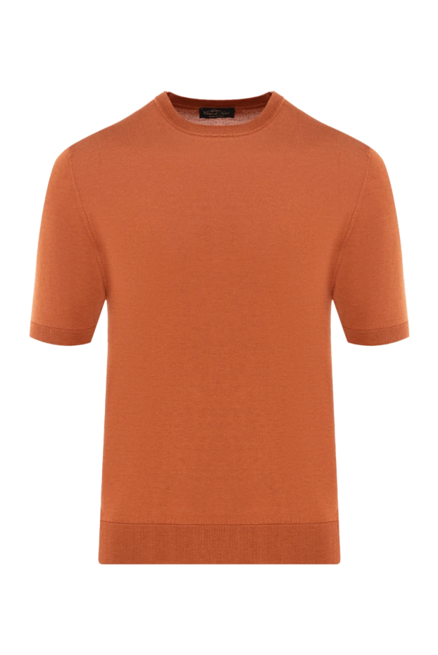 Cesare di Napoli man short sleeve jumper made of silk and cotton, men's orange купить с ценами и фото 176953 - photo 1