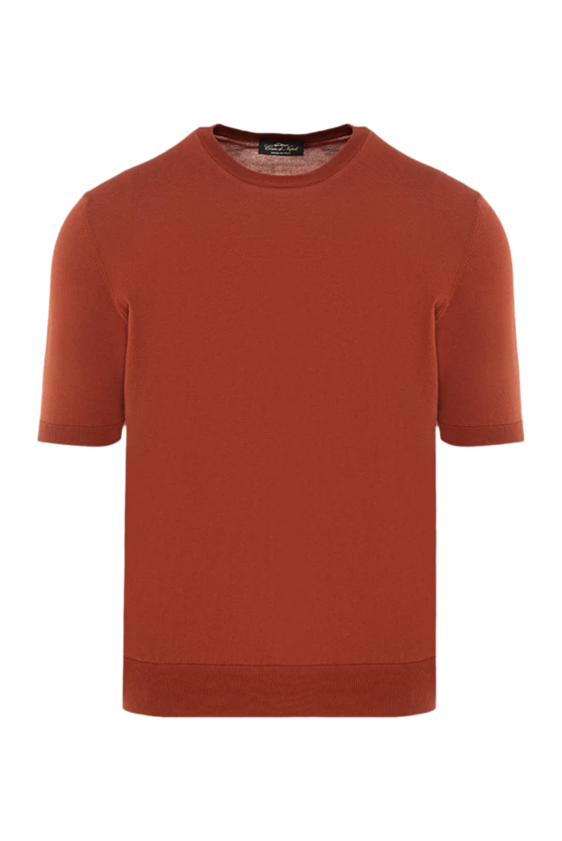 Cesare di Napoli man short sleeve cotton jumper for men, brown купить с ценами и фото 176957 - photo 1