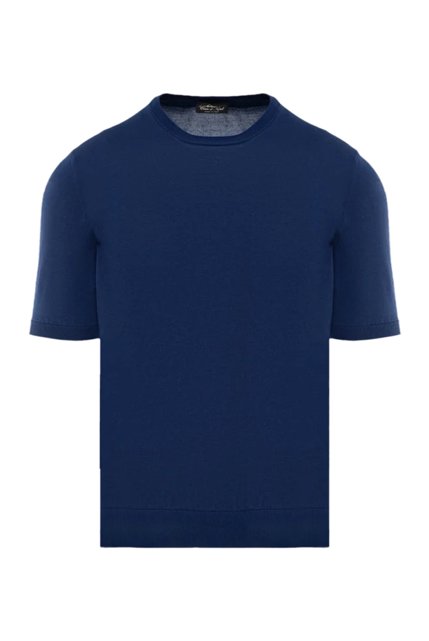 Cesare di Napoli man men's blue short sleeve cotton jumper купить с ценами и фото 176959 - photo 1