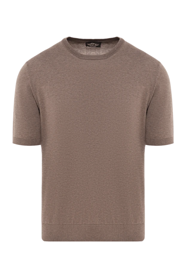 Cesare di Napoli man short sleeve cotton jumper for men, brown купить с ценами и фото 176961 - photo 1